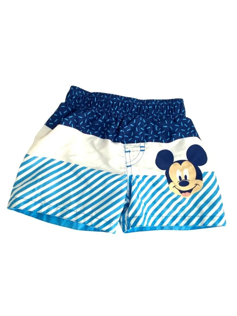 Disney Baby Boy's Blue Mickey Mouse Colorblock Beach Swim Trunks Size 6-9 Months